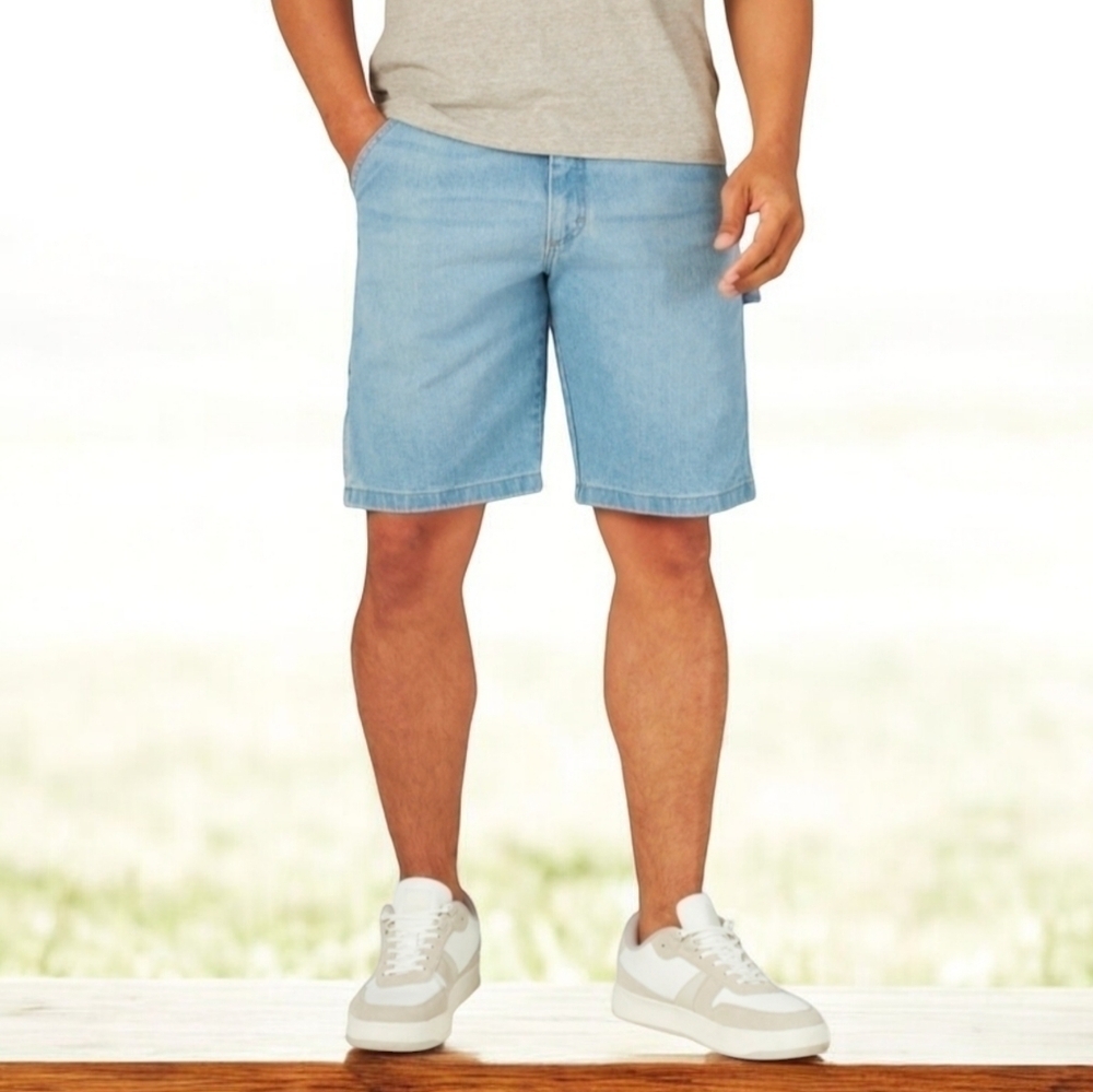 𝅺WRANGLER Big Men's Relaxed Fit Carpenter Shorts In Antique Indigo Size‎ 46 New